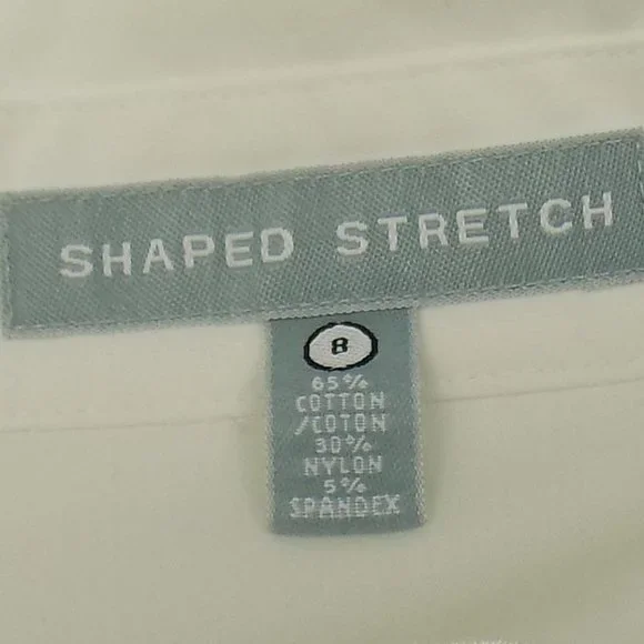 Foxcroft Shaped Stretch Ruched Button Front Collared Boho Style Blouse Size 8 - Picture 8 of 10